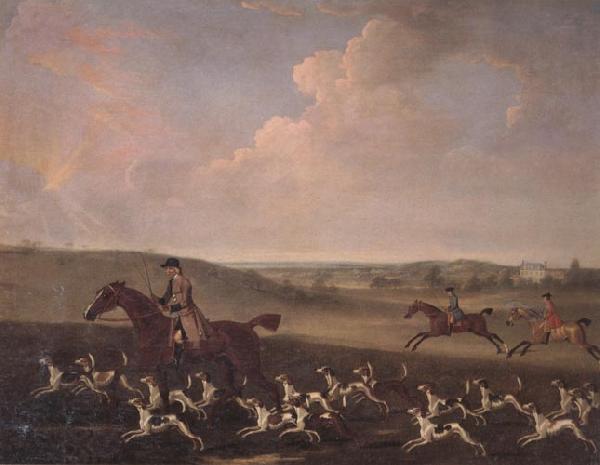 James Seymour A Huntsman and Hounds Near a Country House
